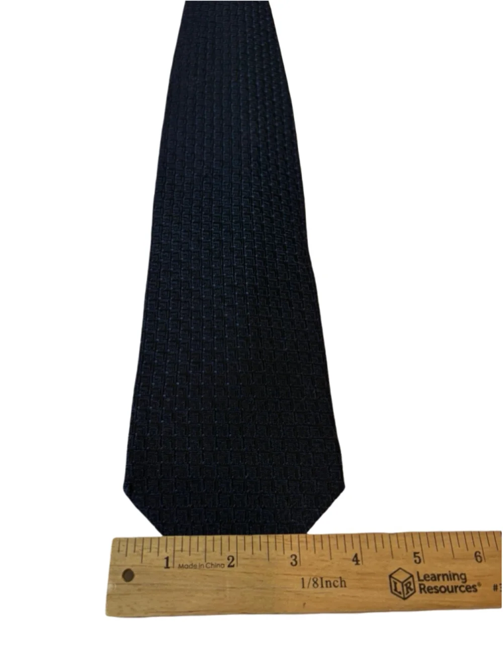 Giorgio Armani Cravatte Navy Silk Wool Blend Geometric Luxury Tie Italy